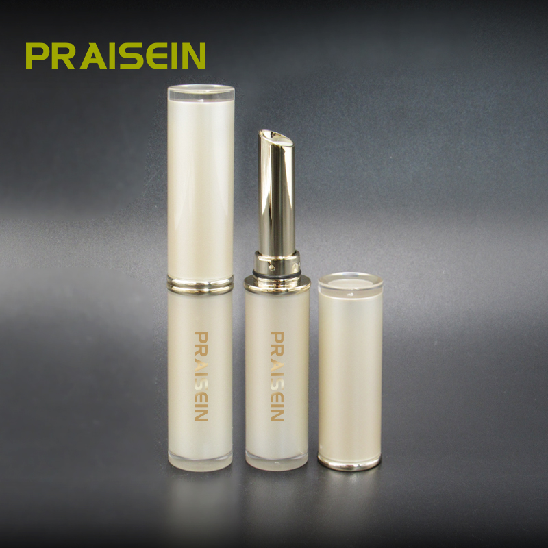 Gold plastic cosmetic lipstick empty tube packaging wholesale custom air tight lipstick tube