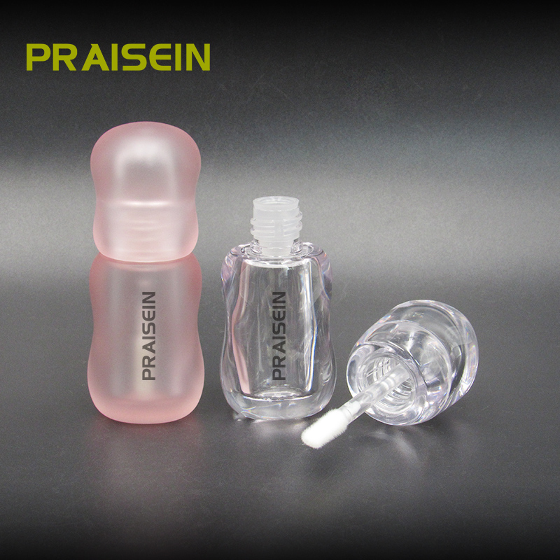 Pink clear lip gloss tube with wand 5ml cosmetic packaging container unique frosted lip gloss tube wholesale