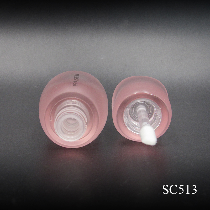 Pink clear lip gloss tube with wand 5ml cosmetic packaging container unique frosted lip gloss tube wholesale