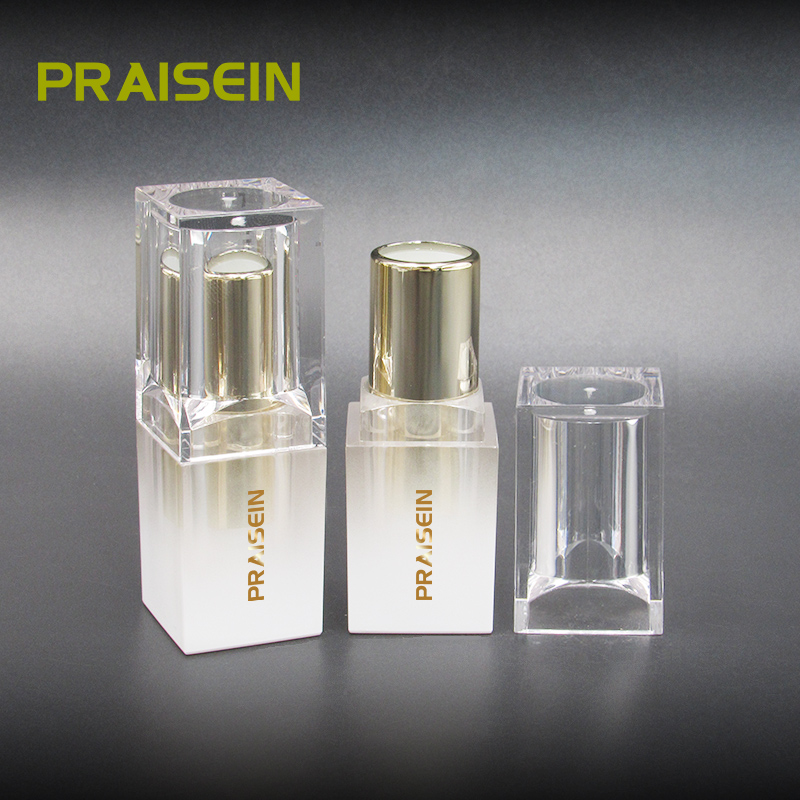 Wholesale new square lipstick tube printed label empty gradient white lipstick container