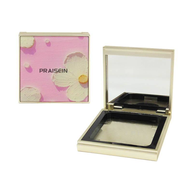 Luxury square cosmetic eyeshadow palette own brand magnetism plastic blush powder compact box with 3D printing