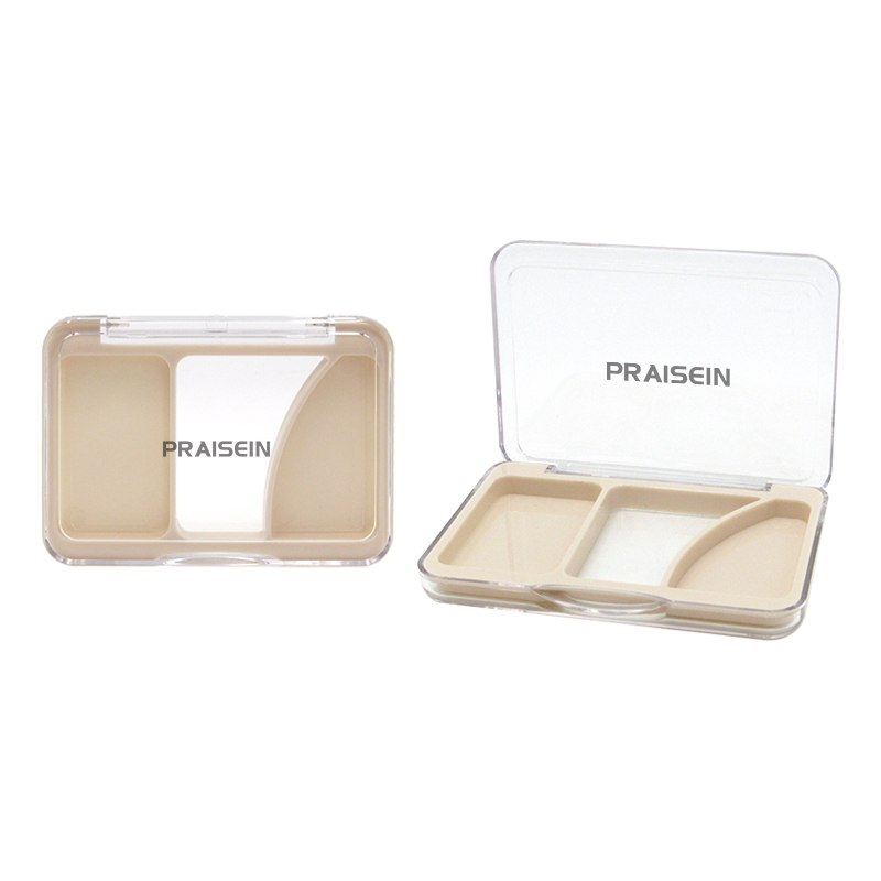 3-color empty eyeshadow palette container packaging empty plastic blush highlight case customization