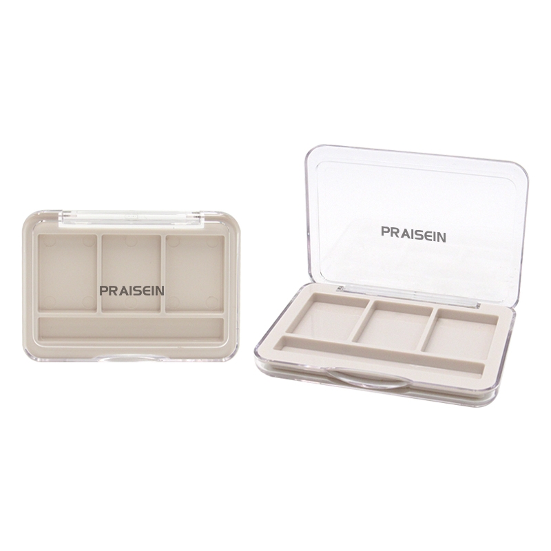 3-color empty eyeshadow palette container packaging empty plastic blush highlight case customization