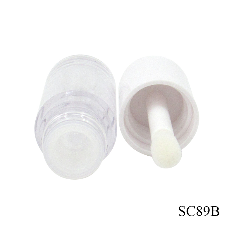 Production and sale cosmetics packaging round empty lip gloss tube 7.5ml clear plastic thick-walled container