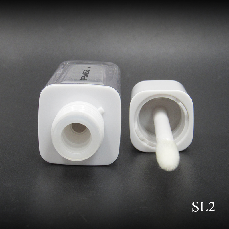 Square lip gloss tube vendors 3ml white plastic lip gloss container packaging with custom logo