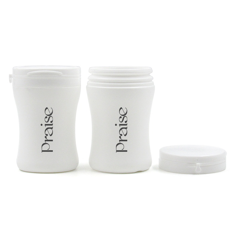 Capacity is 100ml/150ml/250ml round powder jar with tearing lid, HDPE plastic empty cosmetic cream container custom color