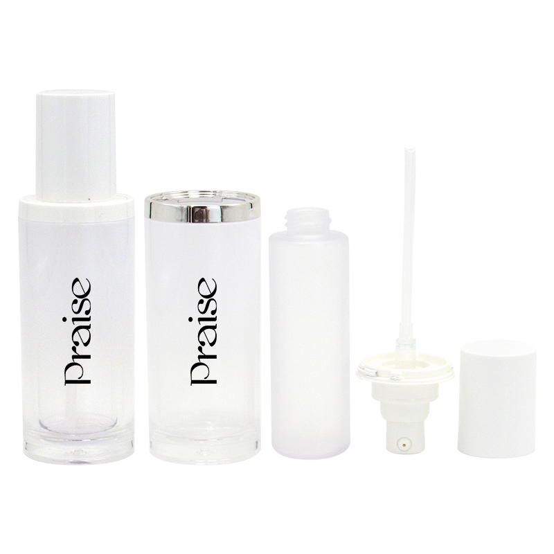 30ml press type empty skin care lotion bottle with inner liner removable acrylic essence container plastic packaging custom