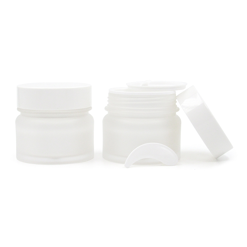 Wholesale Skin care 50g/100g double wall empty face cream jar plastic container with a spoon