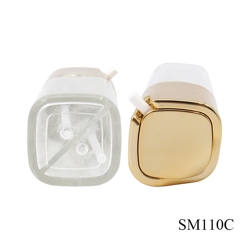 25ml*2 high quality skin care lotion pump bottle, empty transparent double tube container for essence plastic packaging