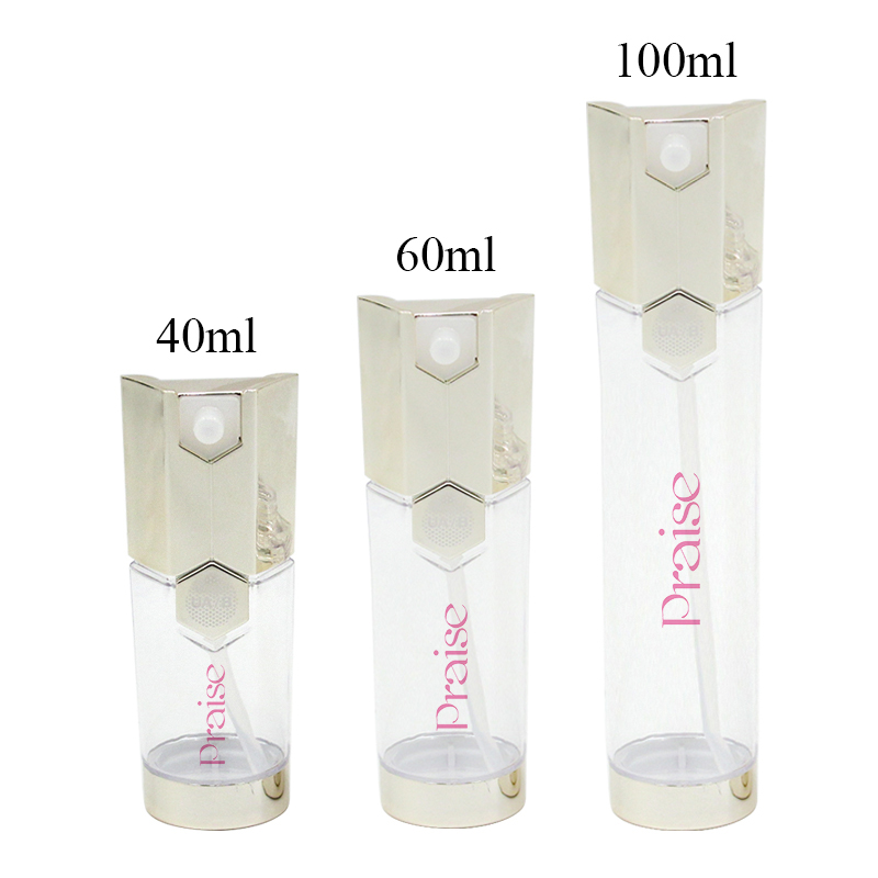 Newly designed luxury double tube Lotion container 40ml/60ml/100ml empty plastic pump bottle skin care packaging