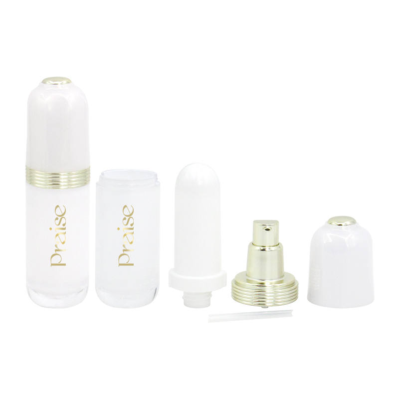 High quality luxury skin care set bottle custom empty acrylic lotion bottle with pump, round plastic essence container