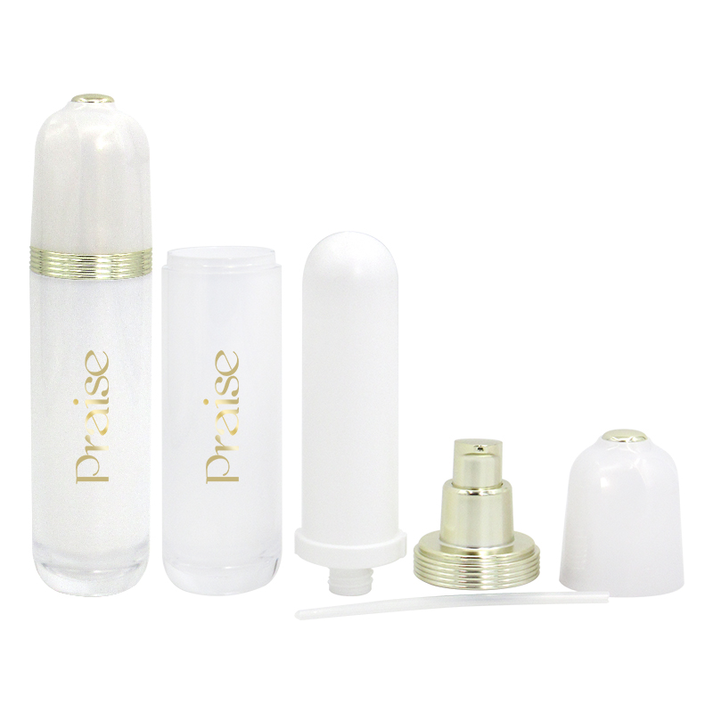 High quality luxury skin care set bottle custom empty acrylic lotion bottle with pump, round plastic essence container