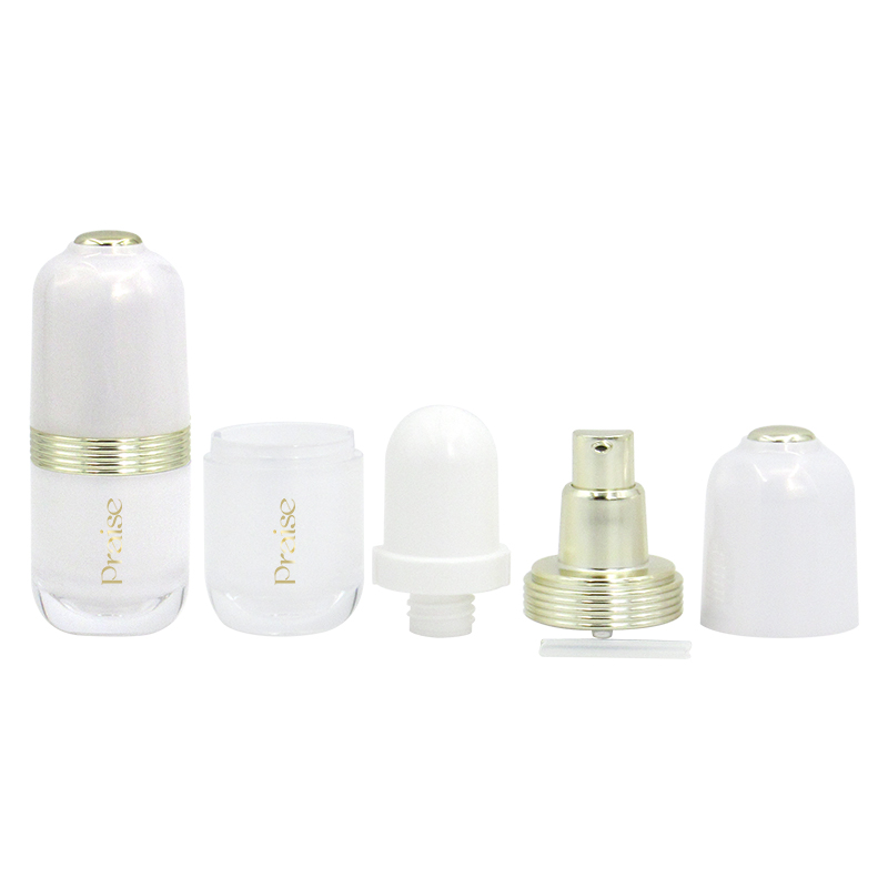 High quality luxury skin care set bottle custom empty acrylic lotion bottle with pump, round plastic essence container