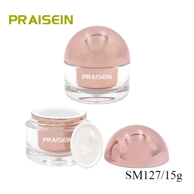 15g acrylic cream jars with lined, high-grade rose gold eye cream container manufacturer wholesale skin care packaging