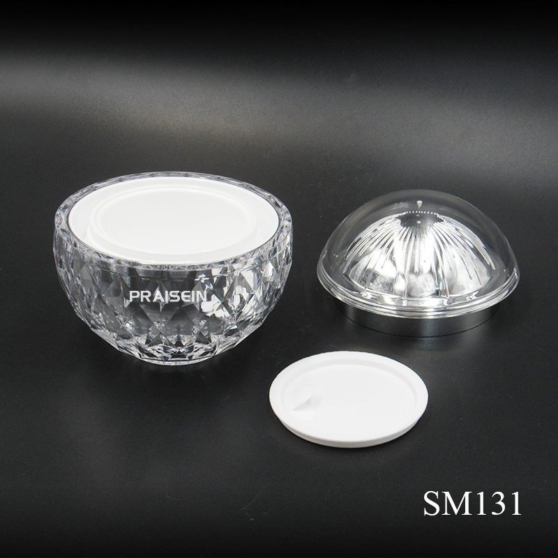 30g 50g empty silver plastic cream jar custom logo printed double skin care bottle face cream jar