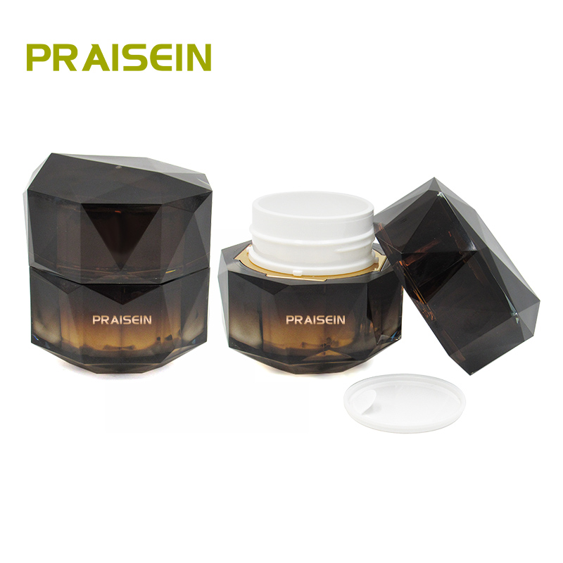 50g Black gold plastic cream jar Cosmetics Acrylic jar container for face cream