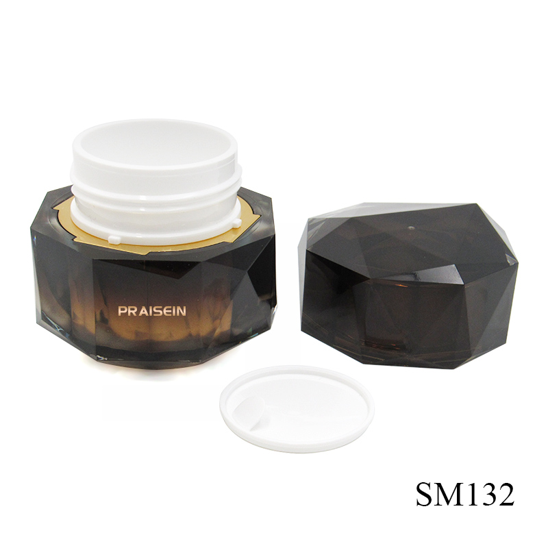 50g Black gold plastic cream jar Cosmetics Acrylic jar container for face cream