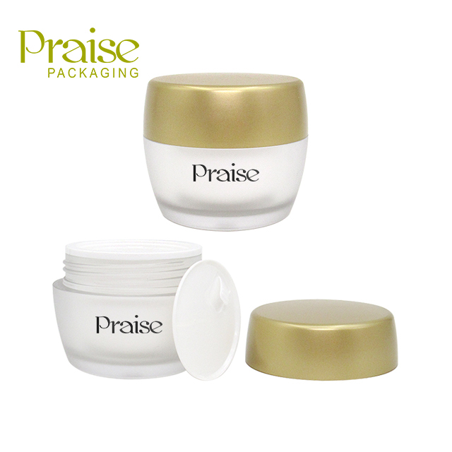 50g frosted transparent round cosmetic face cream jars, 1.8oz empty cream plastic jar packaging