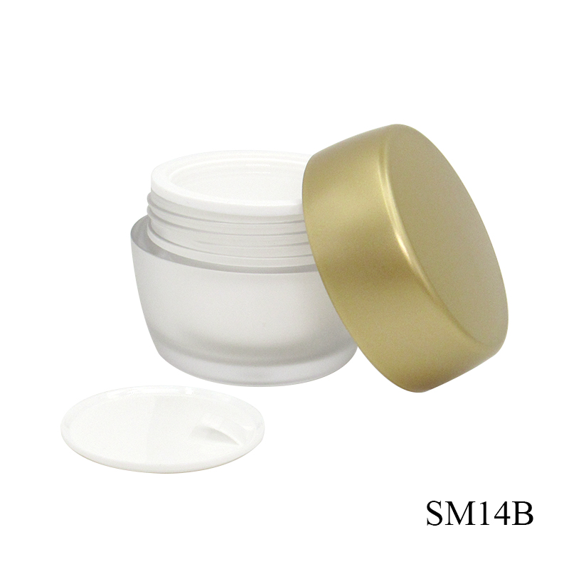 50g frosted transparent round cosmetic face cream jars, 1.8oz empty cream plastic jar packaging