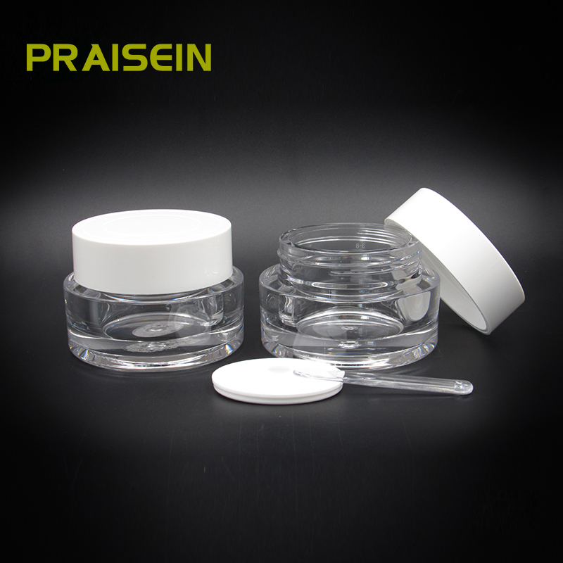 China supplier 50g acrylic empty cream packaging clear plastic cosmetic jar