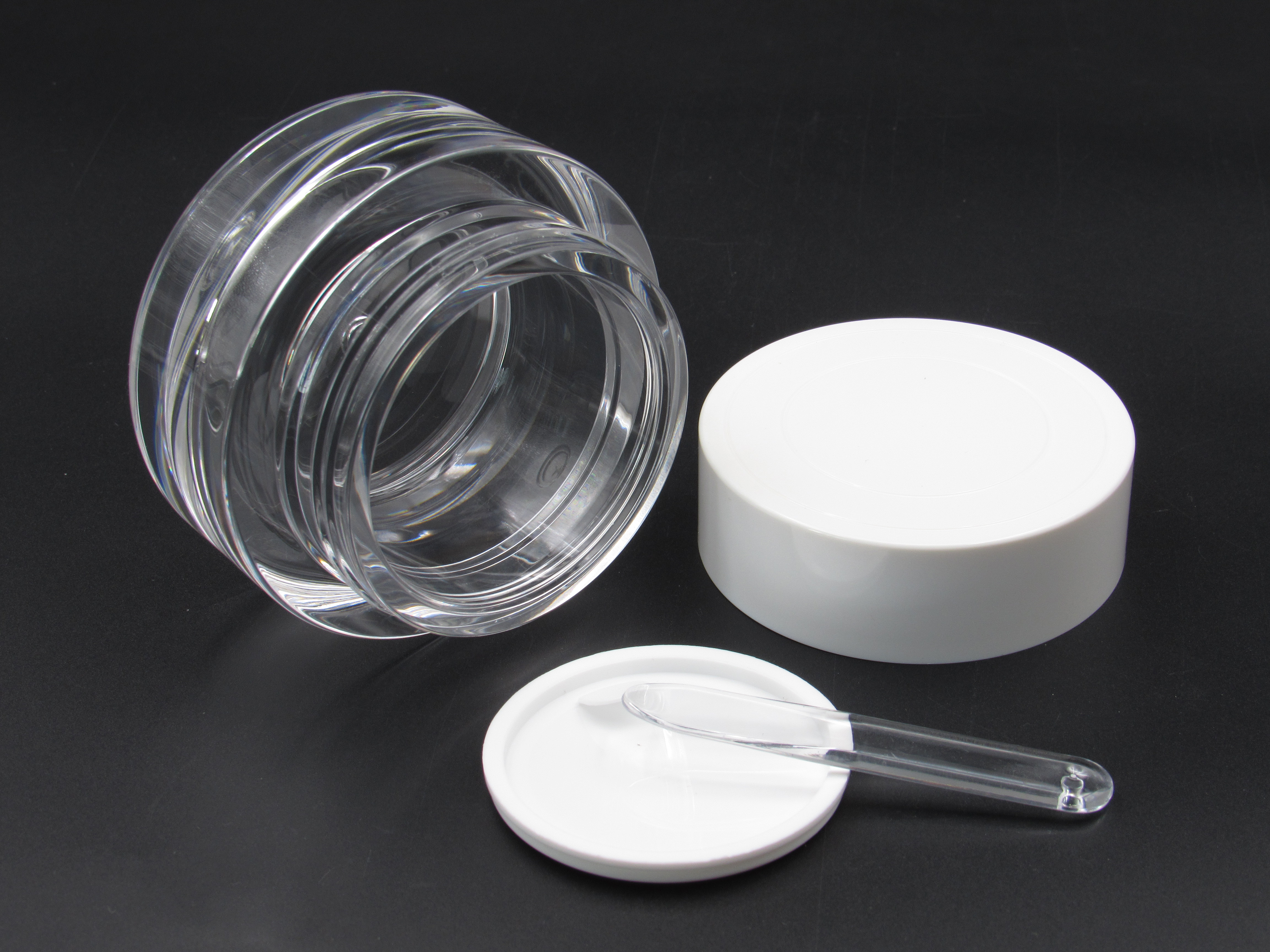 China supplier 50g acrylic empty cream packaging clear plastic cosmetic jar