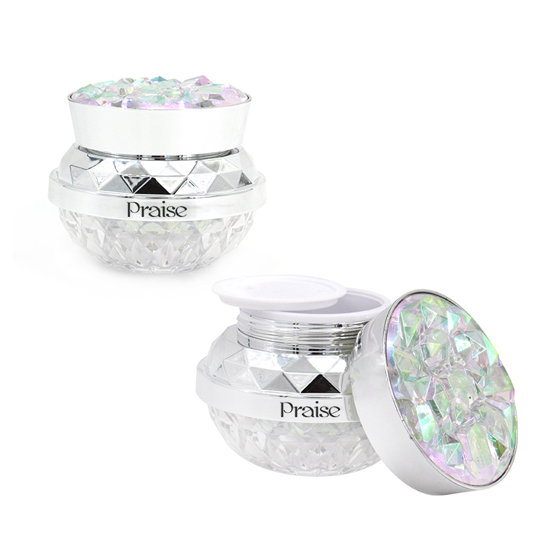 20g/30g/50g high-grade iridescence diamond cream jar, empty round acrylic skin care face cream container plastic packaging