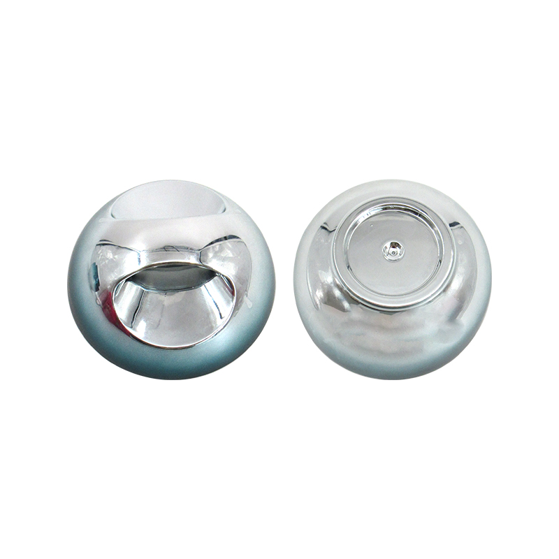 Spherical acrylic cream jar with screw lid, metal-colored cosmetic face cream plastic container, replaceable inner 30ml/50ml