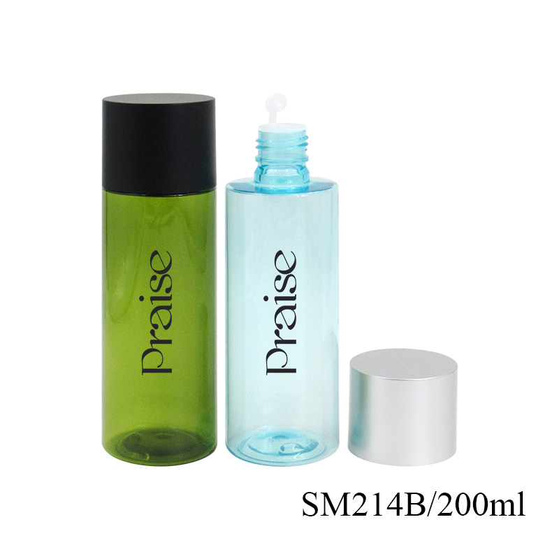 150ml/200ml/250ml/300ml empty skin care toner water bottle wholesale round PET plastic lotion container with leakproof stopper