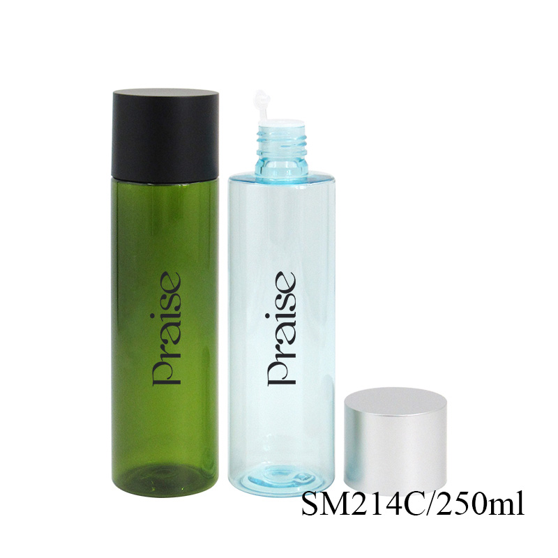 150ml/200ml/250ml/300ml empty skin care toner water bottle wholesale round PET plastic lotion container with leakproof stopper