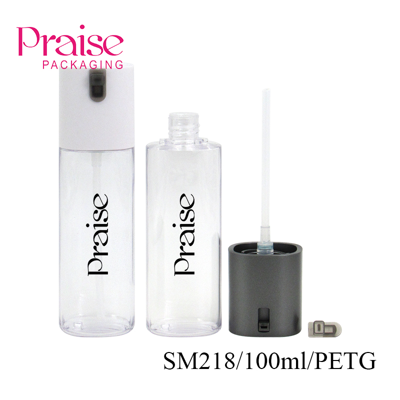 100ml empty refillable plastic cosmetic bottle, support custom processing square lotion pump bottle free sample