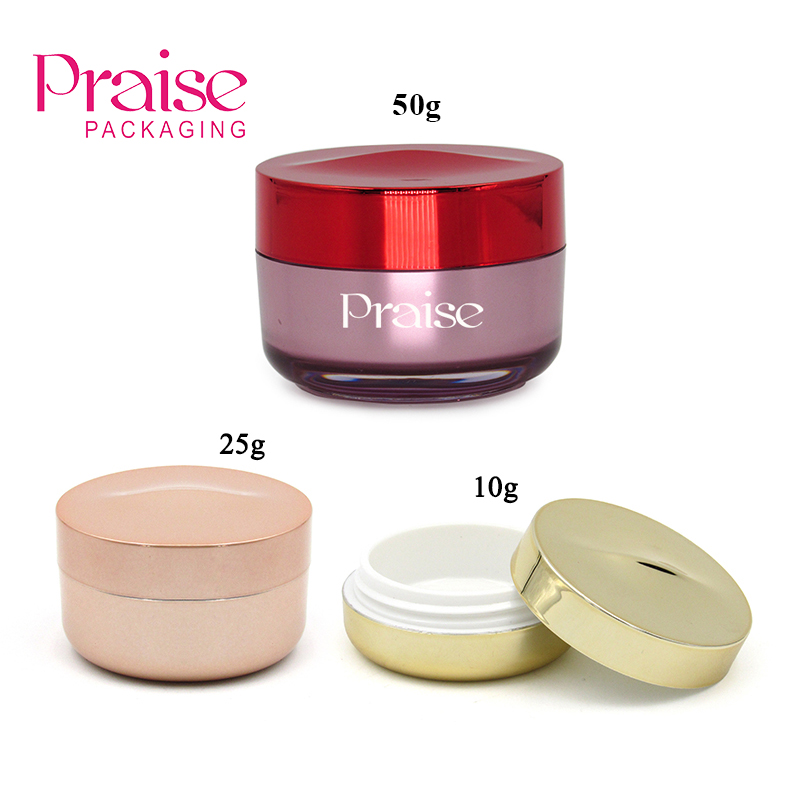 OEM factory wholesale 10g/25g/50g cosmetic containers metallic color empty cream jar packaging travel portable