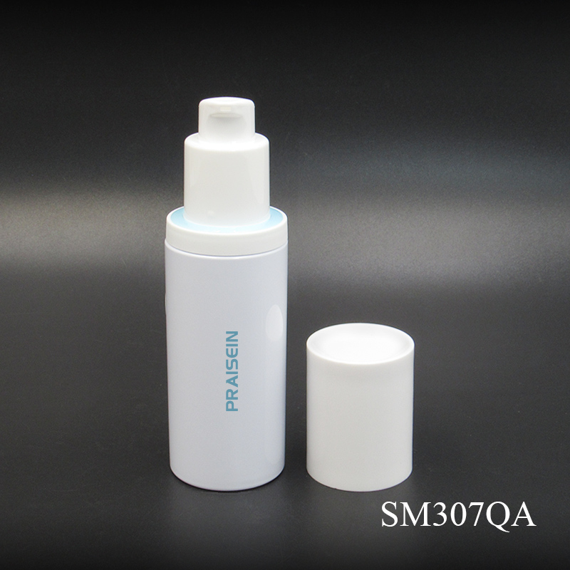 35ml 60ml 120ml white skin care lotion bottle with plastic pump custom printed empty cream jar packaging