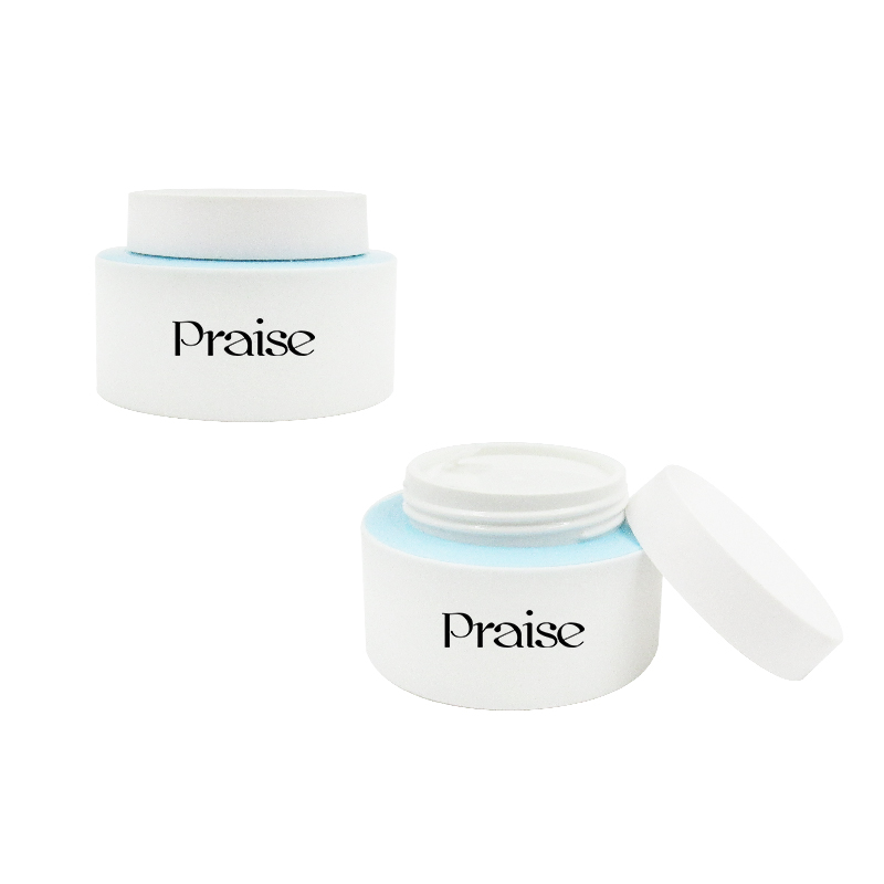 support to take sample smooth white plastic skin care bottle set custom round press type lotion bottle, empty cream jars