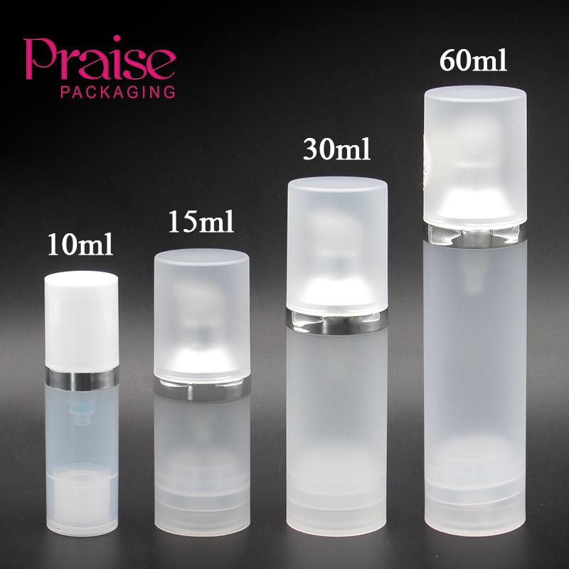 Translucent 10ml 15ml 30ml 60ml Vacuum lotion bottle with pump Cosmetic bottling packaging