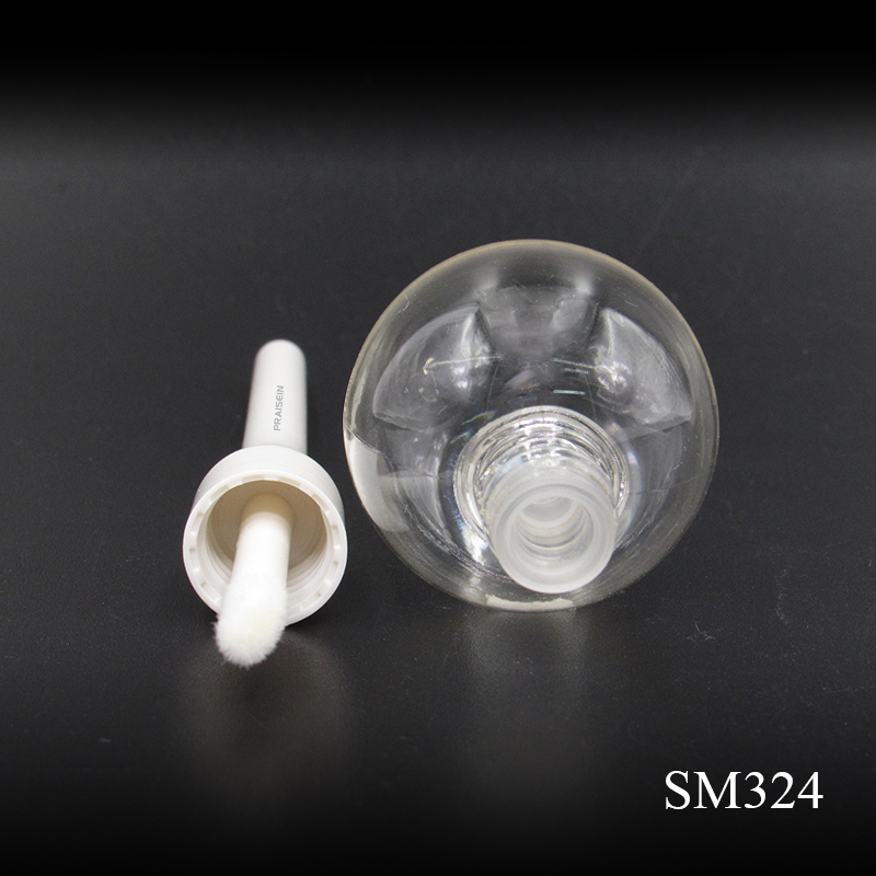 Supplier customization 10ml transparency cosmetic packaging tubes spherical plastic container for lip gloss and lip oil