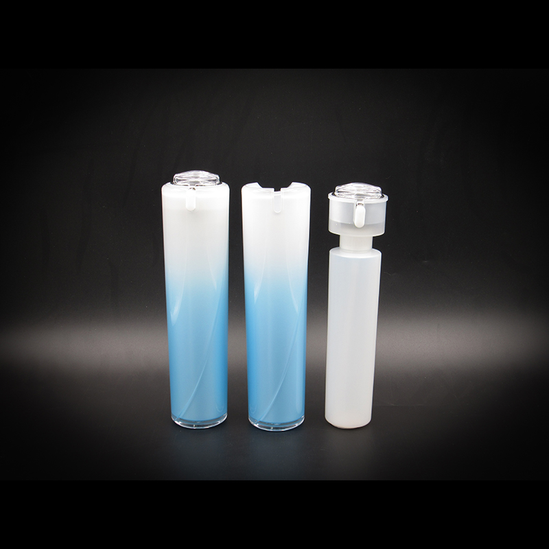 Wholesale skin care packaging 30ml 50ml 100ml round empty lotion bottle, progressive color plastic lotion pump bottle