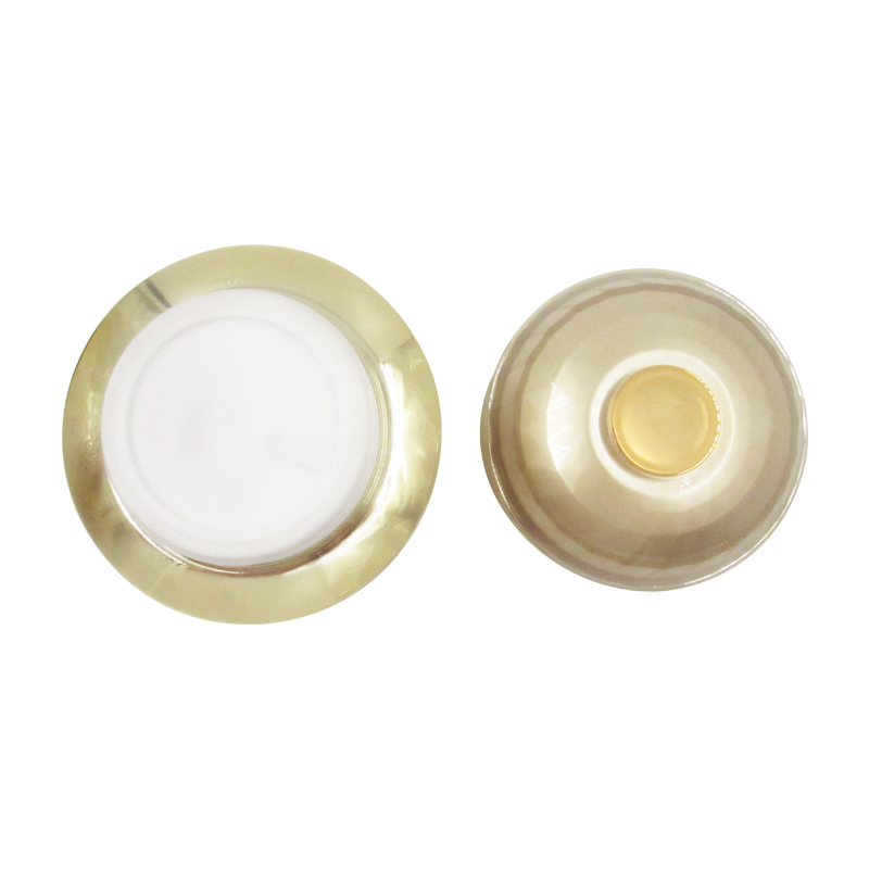 Fashionable and luxurious acrylic cream bottle, 50g gold round skin care face cream jar container packaging custom free samples