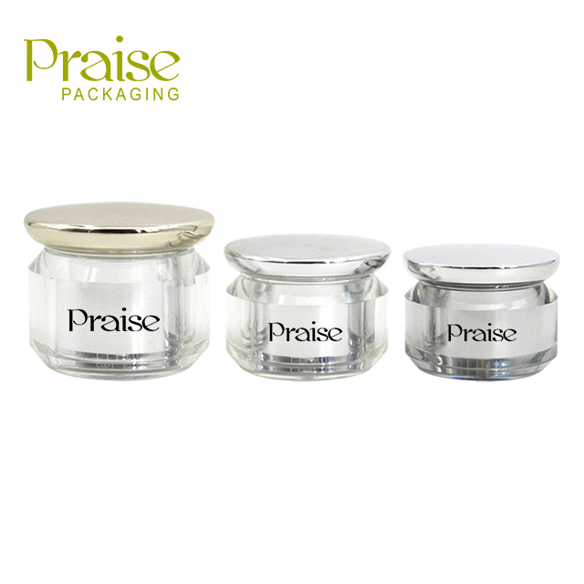 Private label custom 20g/30g/50g acrylic eye cream jar, round plastic wall cream jar with screw lid, empty cosmetic container