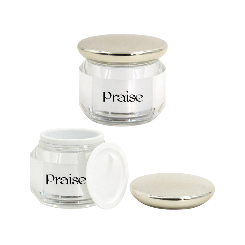 Private label custom 20g/30g/50g acrylic eye cream jar, round plastic wall cream jar with screw lid, empty cosmetic container