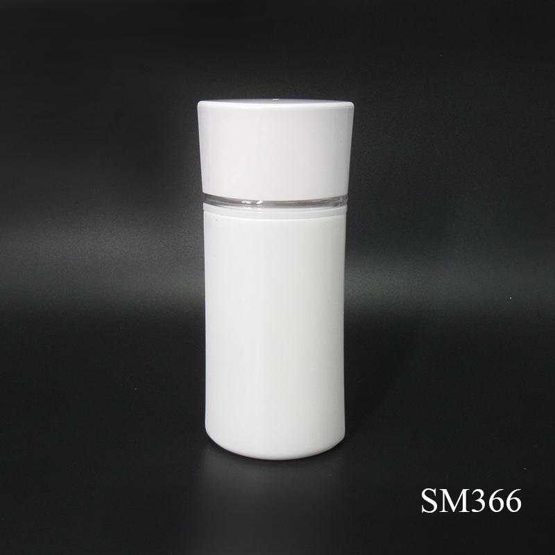 Factory sells 60ml flat empty sunscreen bottles refillable plastic white lotion cosmetics bottle packaging