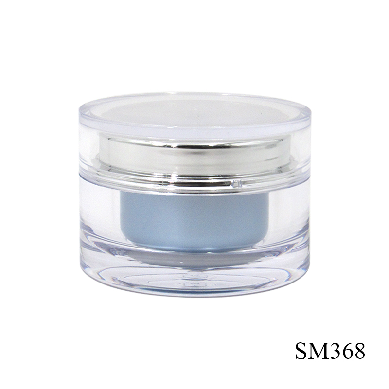 Professional custom round thick wall acrylic cream jar 50g empty plastic skin care packaging container for sale