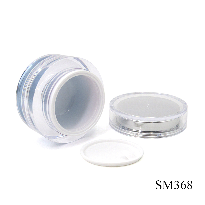 Professional custom round thick wall acrylic cream jar 50g empty plastic skin care packaging container for sale