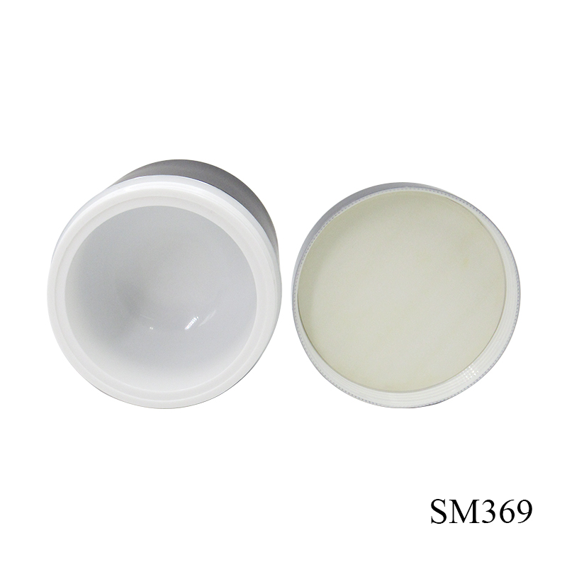 Empty plastic cream jar custom 100g round wide mouth face cream container with spoon skin care packaging, support to take sample