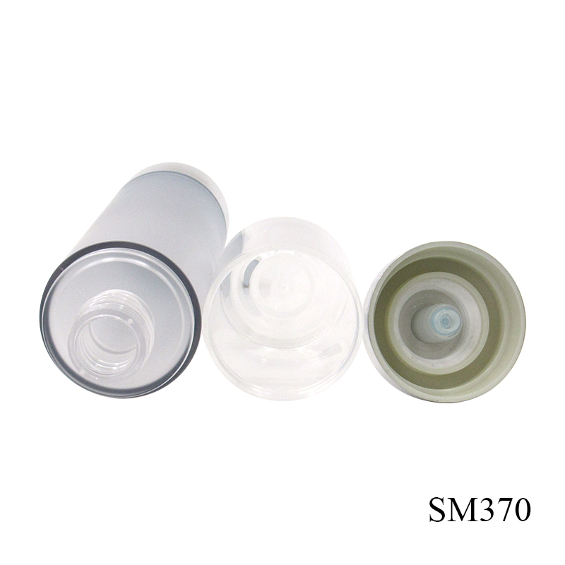 Empty cylindrical plastic skin care bottle 100ml frosted transparent lotion essence container with silver pump packaging