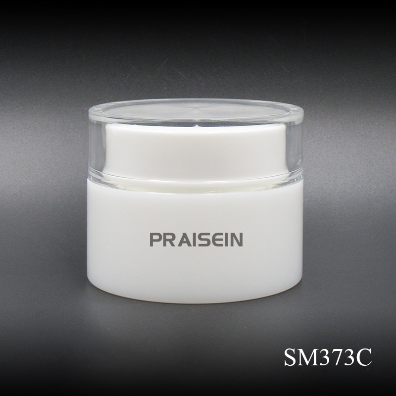 50g Cosmetic cream packaging container custom white plastic empty jar screw lid cream jar