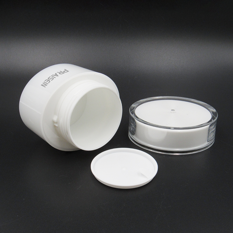 50g Cosmetic cream packaging container custom white plastic empty jar screw lid cream jar