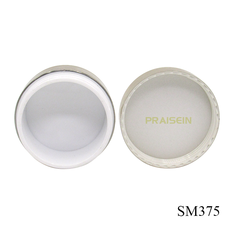 Luxury gold small plastic jars with lid, 10g empty round wide mouth cosmetic cream container packaging