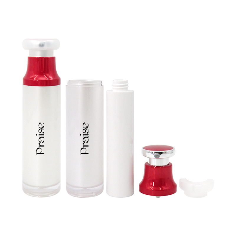 Wholesale price lotion bottle with pump 20ml/30ml/50ml/100ml white round plastic lotion bottle cosmetic packaging custom logo