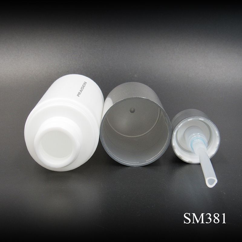 White plastic skin care bottle packing wholesale empty round lotion pump bottle 50ml