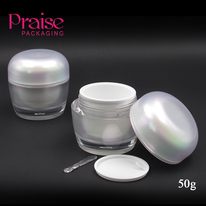 New Design 50G Double Layer Plastic Makeup Cream Jar Empty Lotion Cans